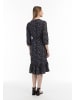 Usha Damen Midikleid Mit Blumenprint in Schwarz Mehrfarbig