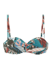 Buffalo Bügel-Bandeau-Bikini-Top in aqua bedruckt