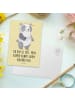 Mr. & Mrs. Panda Grußkarte Panda Insulinpumpe mit Spruch in Gelb Pastell