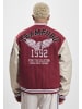 FUBU College Jackets in dark red/creme/black