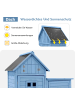ABRIHOME Gerätehaus in Blau Tannenholz mit PVC Dach und 2 Regalen 118x54x173 cm