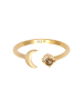 Elli Ring 925 Sterling Silber Astro, Halbmond in Gold