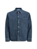 Jack and Jones James Denim Teddy Overshirt LS in Blau