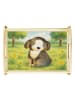 Mr. & Mrs. Panda Holz Tablett Hund Entspannen Design ohne Spruch in Weiß