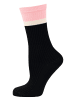 Nur Die  Basicsocken Soft Modal Ripp in schwarz/rosa