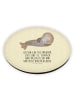 Mr. & Mrs. Panda Rund Magnet Robbe Lachen mit Spruch in Gelb Pastell