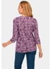 GOLDNER Raffiniertes Druckshirt mit 3/4-Arm in aubergine / flieder / gemustert