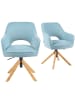 DUBI Möbel 2er-Set: Bürostuhl Mika-Amia in Hellblau - (B)60 x (H)88 x  (T)65 cm