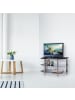 relaxdays Fernsehtisch in Schwarz/Silber - (B)80 x (H)49 x (T)45 cm