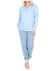 NORMANN Langarm Schlafanzug Pyjama Bündchen Ethnolook - 84670 in blau