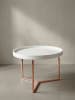 KADIMA DESIGN Sofatisch LIA Rund: Retro Stil, Metallgestell, abnehmbares Tablett in Bronze