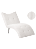 Beliani Chaiselongue QUILLY in Weiß/Schwarz - (W) 83 x (H) 97 x (L) 153 cm