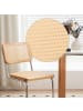 ABRIHOME Esszimmerstuhl in Khaki Rattan mit Chrombeinen 2er Set