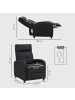 HOMCOM Fernsehsessel mit Liegefunktion in Schwarz 87L x 67B x 98H cm