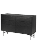 home24 Sideboard KNIVS 6 Schubladen in Eiche Schwarz