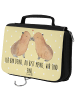 Mr. & Mrs. Panda Waschtasche Capybara Liebe mit Spruch in Gelb Pastell