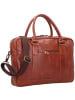 Buckle & Seam Everett Aktentasche Leder 38 cm Laptopfach in cognac