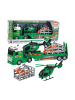Wisam® Dinosaurier-Transportset: LKW, Abschleppwagen, Hubschrauber