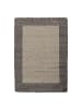 KADIMA DESIGN Teppich Hochflor einfarbig mit Bordüre Polypropylen Wohnzimmer in Taupe