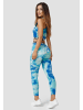 Holala Fashion Trainingsanzug Racerback Crop Top & Leggings Outfit in Blau