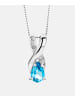 Diamant L'éternel Halskette mit Anhänger aus 375 Weißgold mit Diamant mit Topas