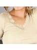 Nina von C. Seide, Spitze, Wolle, Feinripp Unterhemd, 1/2-Arm in creme