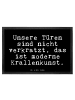 Mr. & Mrs. Panda Flurmatte Unsere Türen sind nicht... mit Spruch in Schwarz