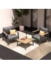 home24 Loungeset Aviel 3-teilig in Grau / Braun