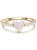 Glanzstücke München Ring Herz aus Sterling Silber mit Mondstein (synth.) und Zirkonia in gelbgold