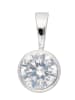 Adeliás 925 Silber Anhänger mit Zirkonia Ø 6,5 mm in silber