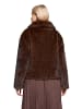 CARTOON Kunstfell-Jacke mit Eingrifftaschen in Braun