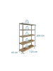 relaxdays Schwerlastregal in Silber - (B)120 x (H)200 x (T)40 cm
