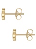 Glanzstücke München Ohrringe Ohrstecker Kleeblatt aus Edelstahl mit Türkis (synth.) in gelbgold