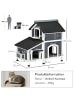 Pawhut Katzenhaus Grau Tannenholz