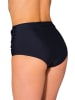 Aquarti Aquarti Damen Bikinihose mit Hoher Taille und Raffung in schwarz
