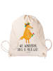 Mr. & Mrs. Panda rucksack beutel Fuchs Blumen mit Spruch in Creme