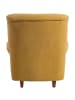 58 aufm Kessel HOCHLEHNSESSEL Katrin Bezug Veloursstoff Buche nussbaum dunkel / mais
