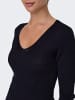 JACQUELINE de YONG Strickpullover Slim Fit V-Ausschnitt Langarm Basic in Schwarz-2