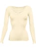Nina von C. Seide, Spitze, Wolle, Feinripp Unterhemd, langarm in creme