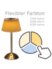 MARELIDA LED Tischlampe mit Schirm aufladbar dimmbar 3 Lichtfarben H: 30,5cm braun