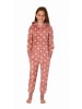 NORMANN Jumpsuit Schlafanzug Overall Coralfleece Tupfen - 76795 in rosa