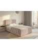 Beliani Doppelbett LUNAN in Rosa/Schwarz - (W) 127 x (H) 100 x (L) 216 cm