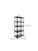 relaxdays Schwerlastregal in Schwarz/ Braun - (B)75 x (H)180 x (T)30 cm