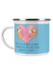 Mr. & Mrs. Panda Becher Emaille Verlobungsfeier ZuMenschmen mit Spruch in Sky Blue
