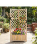 COSTWAY Blumenkasten mit Rankgitter 55x55x140 cm in Beige