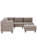 Beliani 6-tlg Modulsofa UNSTAD in Braun/Schwarz rechtsseitig