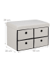 relaxdays Sitzbank in Creme - (B)60 x (H)39 x (T)38 cm