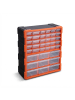 relaxdays Kleinteilemagazin in Schwarz/ Orange - (B)38 x (H)47 x (T)16 cm