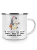 Mr. & Mrs. Panda Camping Emaille Tasse Postbotin Herz mit Spruch in Weiß