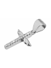 Adeliás Damen Anhänger Kreuz mit Flügel aus 925 Silber mit Zirkonia in silber